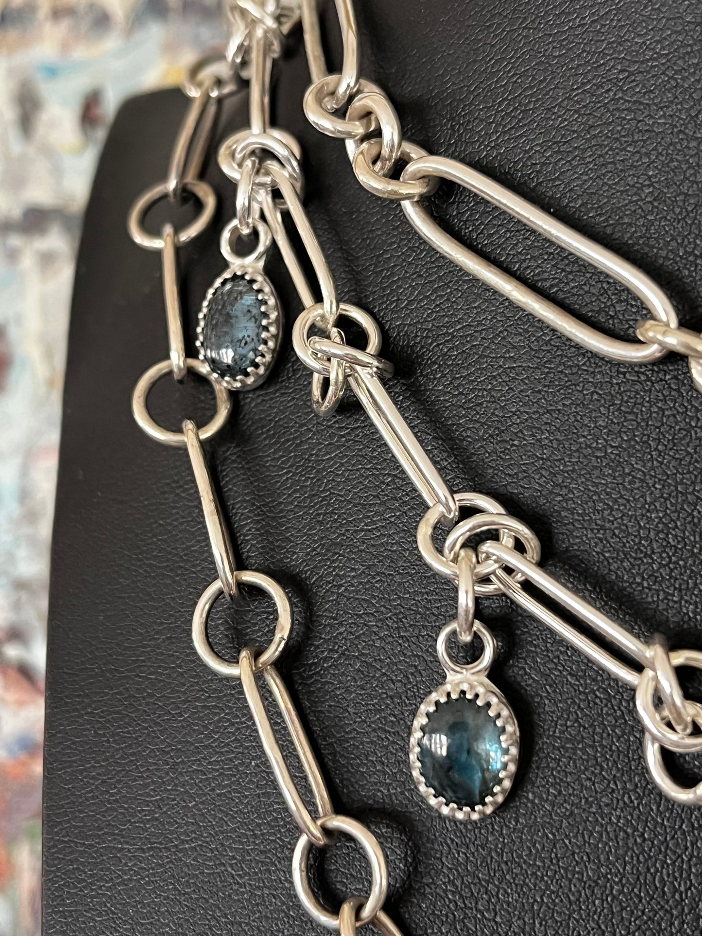 Mobius Chain Necklace with Teal Kyanite