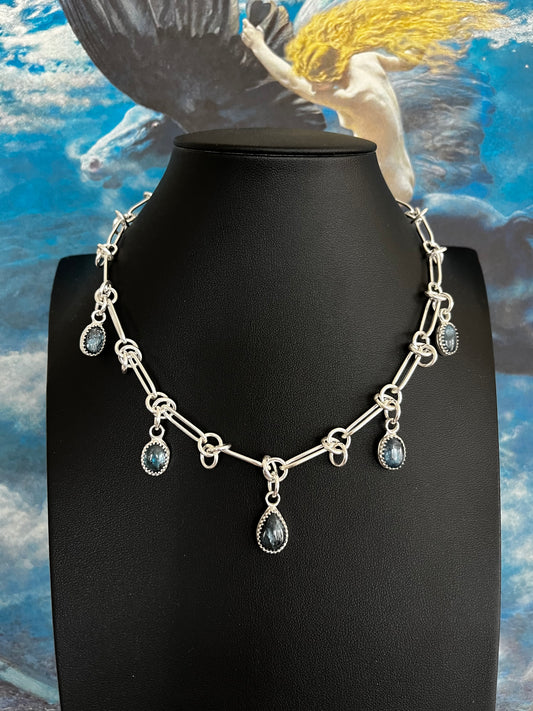 Mobius Chain Necklace with Teal Kyanite