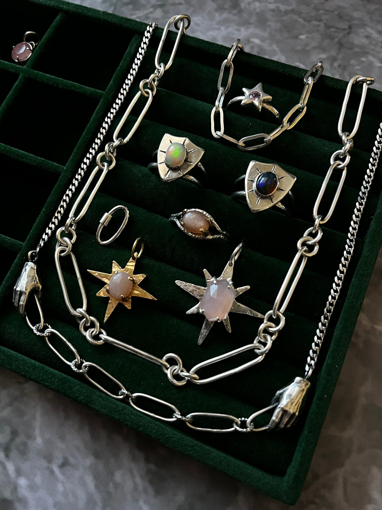 Star Pendant with Chalcedony