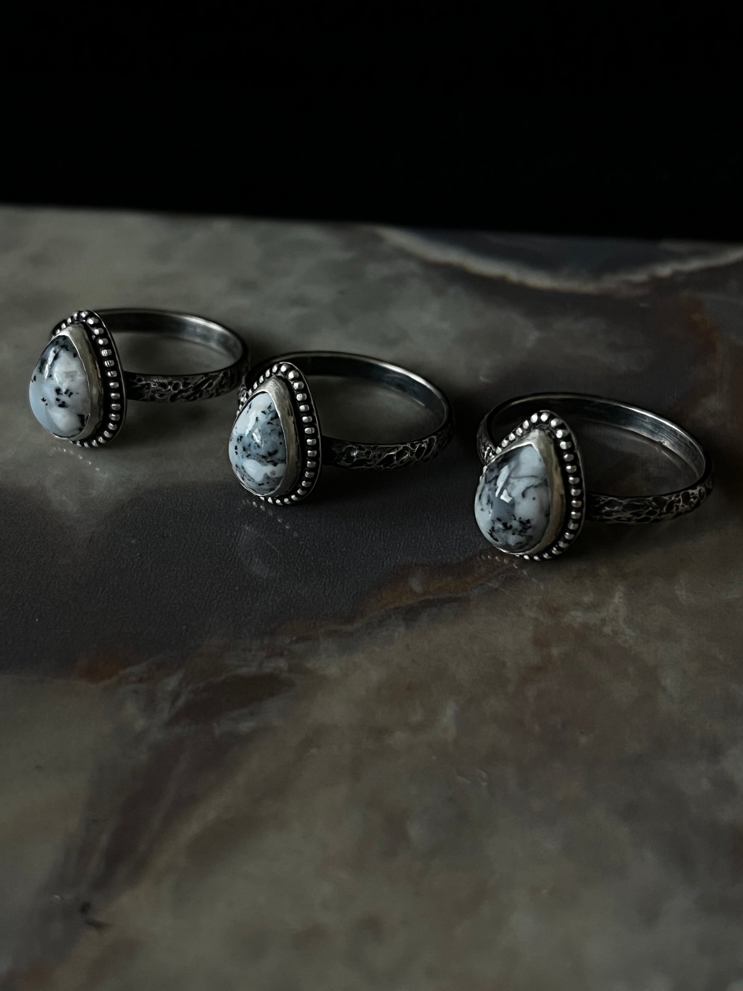 Dendritic Opal Rings