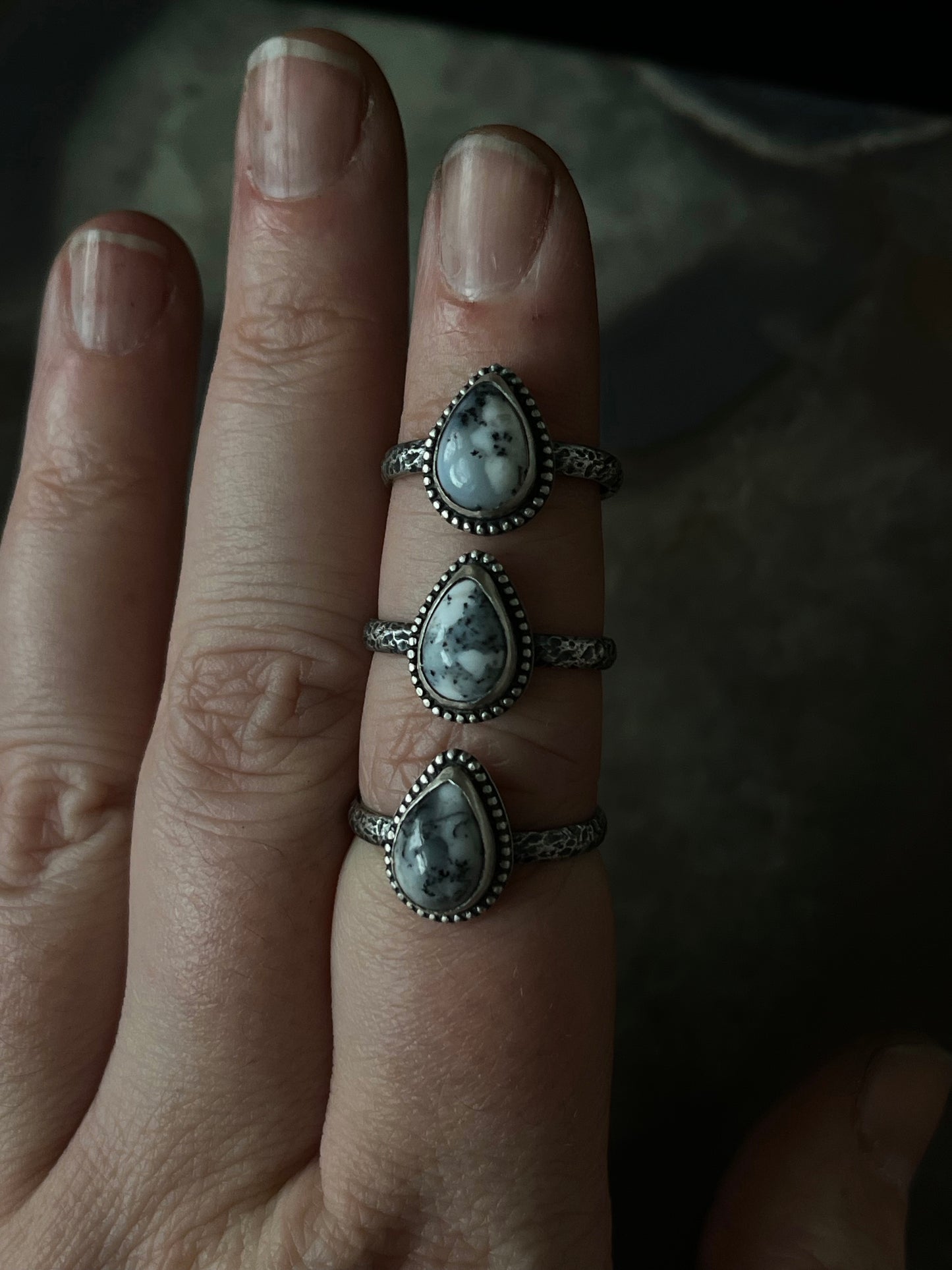 Dendritic Opal Rings