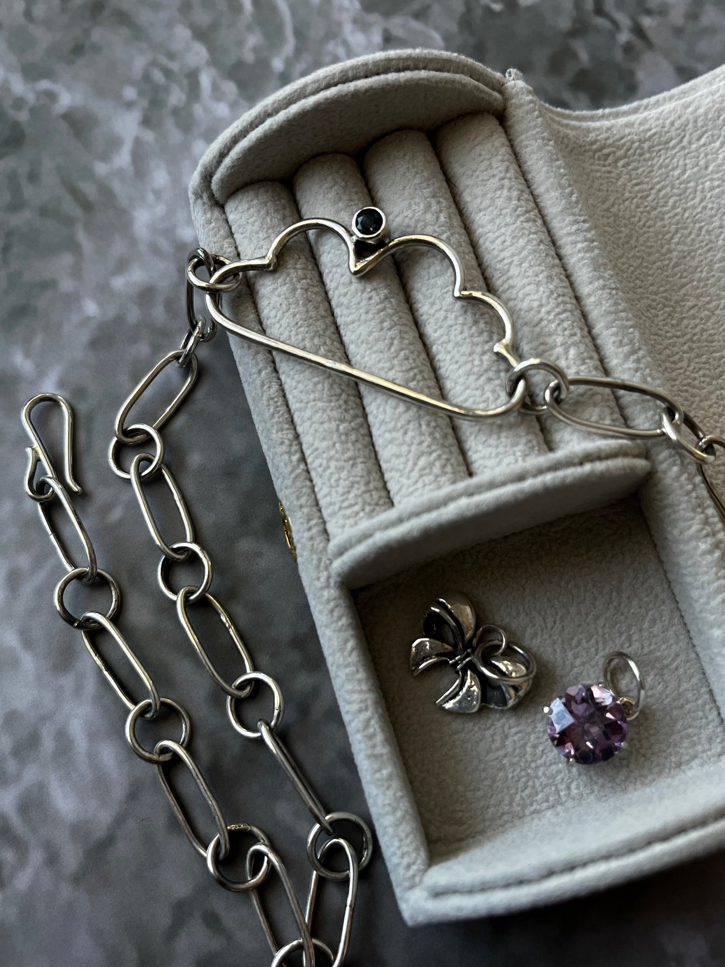 Cloud Chain Necklace with Topaz