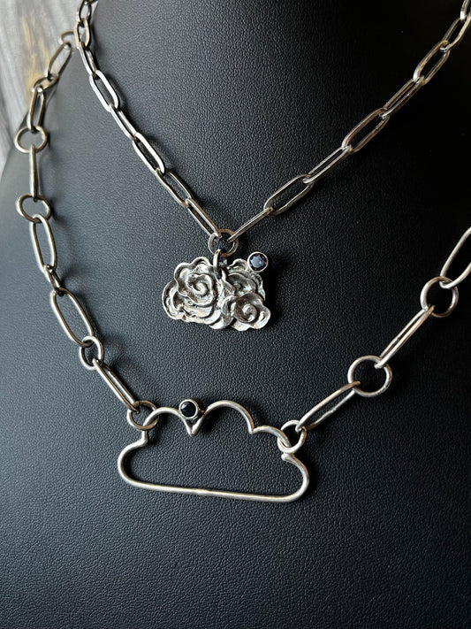 Cloud Chain Necklace with Topaz